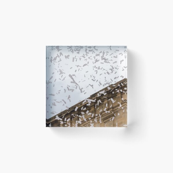 Item preview, White Confetti Shower Over Historic Stone Building  designed and sold by Nmallia.