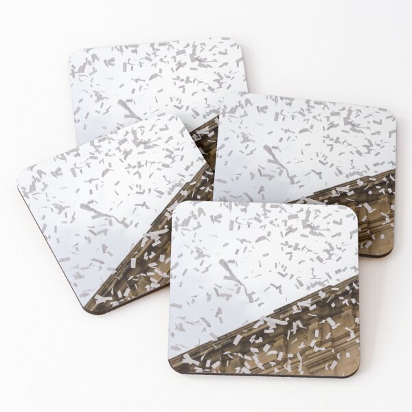 Item preview, White Confetti Shower Over Historic Stone Building  designed and sold by Nmallia.