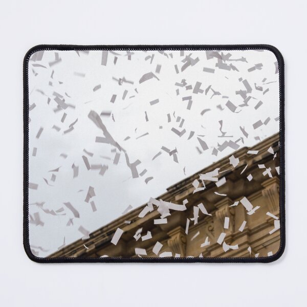 Item preview, White Confetti Shower Over Historic Stone Building  designed and sold by Nmallia.