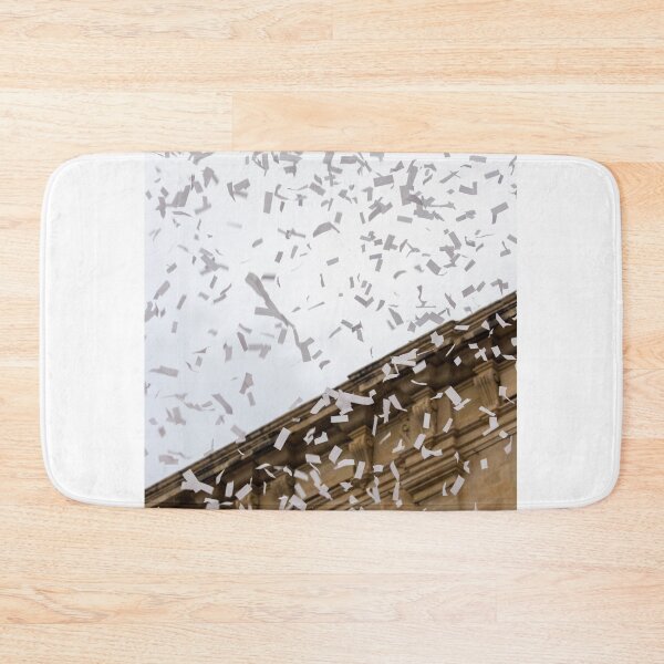 Item preview, White Confetti Shower Over Historic Stone Building  designed and sold by Nmallia.
