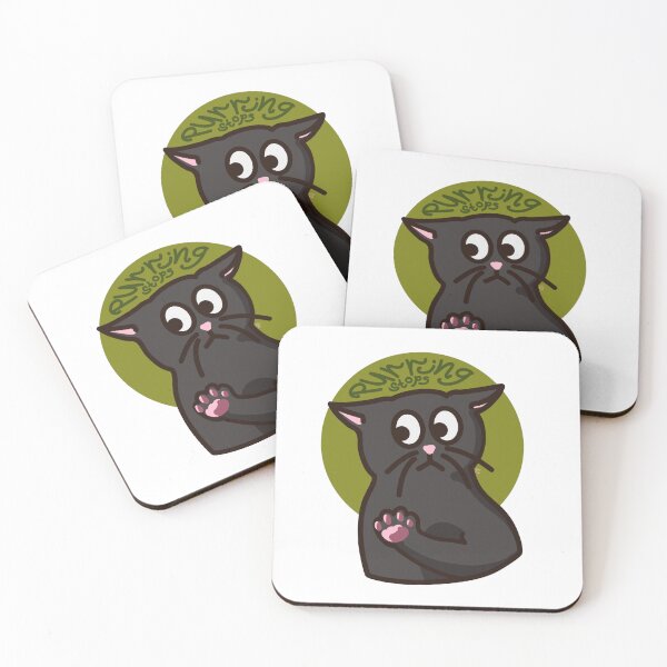 Item preview, Purring Stops – Funny Grumpy Cat Illustration designed and sold by Sumpfmaus.