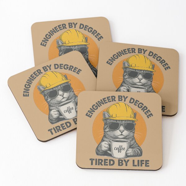 Item preview, Engineer By Degree Tired By Life Funny Cat Engineer Coffee Shirt designed and sold by Negisandeep studio.