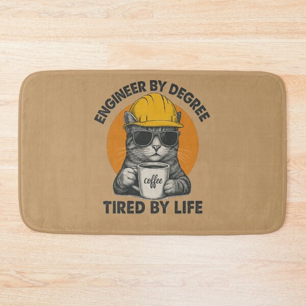 Item preview, Engineer By Degree Tired By Life Funny Cat Engineer Coffee Shirt designed and sold by Negisandeep studio.