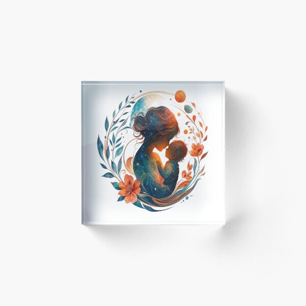 Aperçu de l'œuvre Art céleste floral mère et bébé créée et vendue par InkNovaLab.