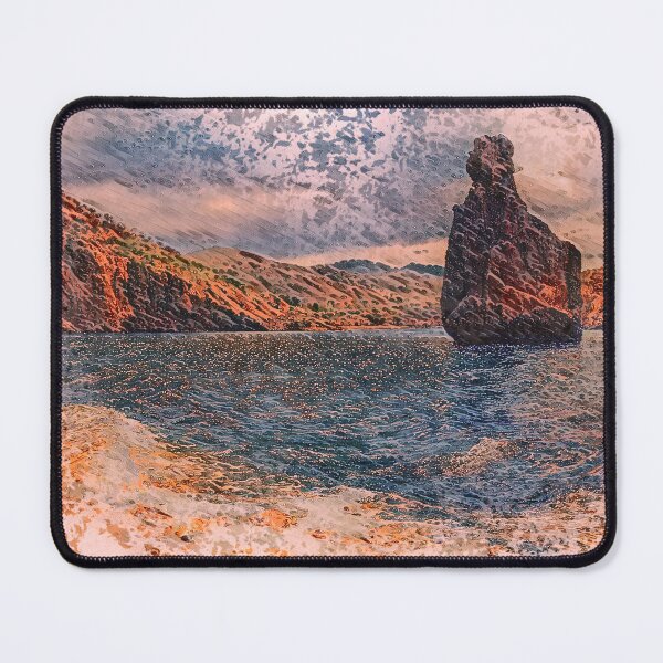 Item preview, Mediterranean Coastal Rock Formation Art - Northern Coast of Ibiza designed and sold by ArtworkNorth.