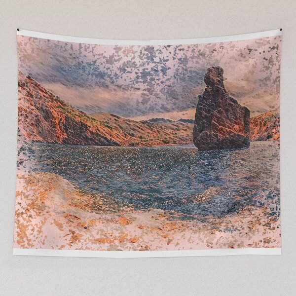 Item preview, Mediterranean Coastal Rock Formation Art - Northern Coast of Ibiza designed and sold by ArtworkNorth.