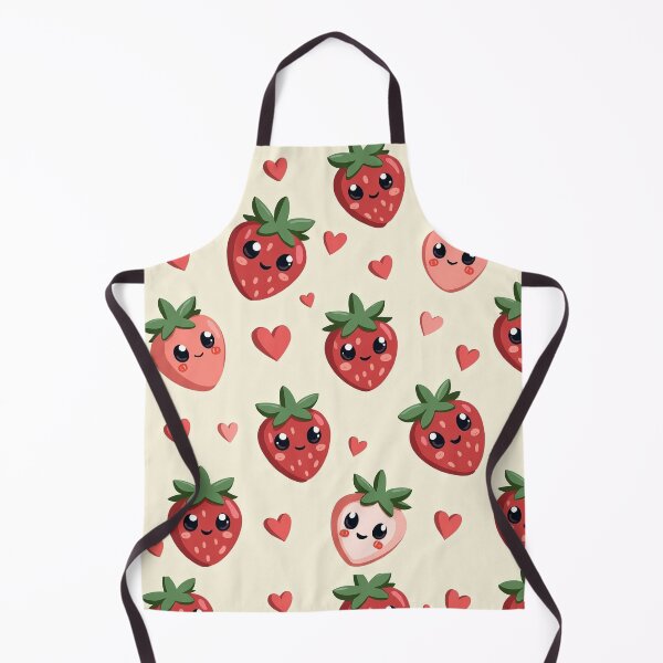 Item preview, Smiling Strawberry Cuties on Cream Cute Decor designed and sold by mittie101.