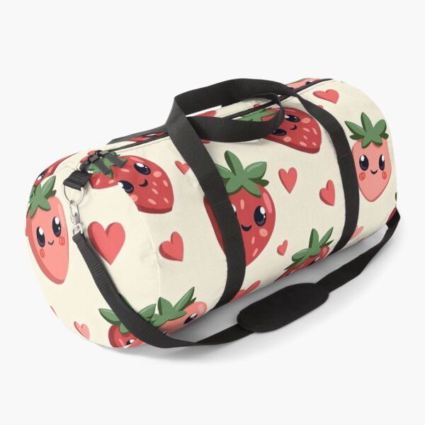 Item preview, Smiling Strawberry Cuties on Cream Cute Decor designed and sold by mittie101.
