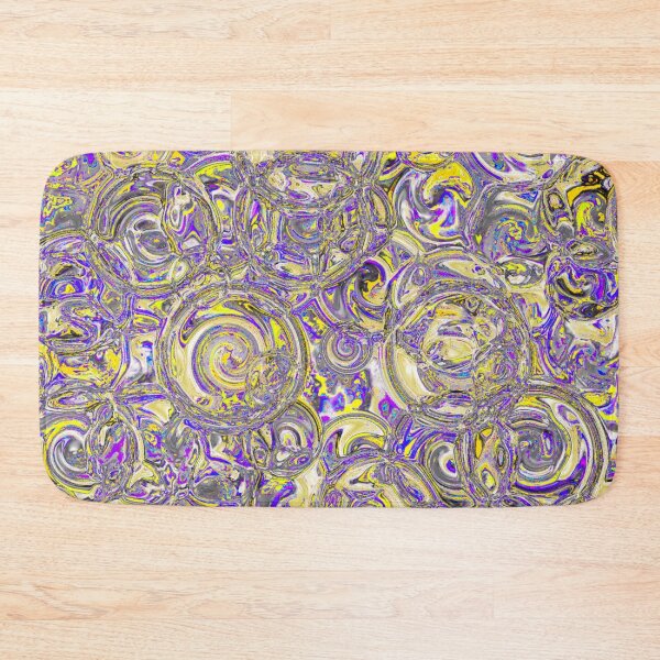 Aperçu de l'œuvre Cercles fractals d'hortensias violets et jaunes créée et vendue par SXW Designs.