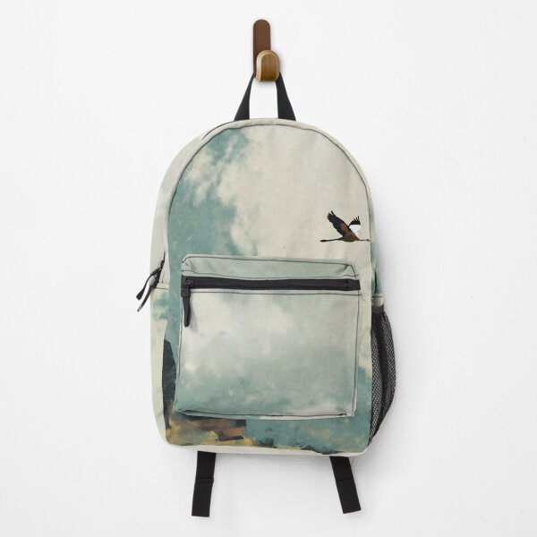 Item preview, Japanese Crane in Clouds Oil Painting - Vintage Zen Wall Art designed and sold by KJNihonDesigner.