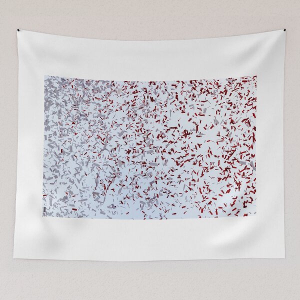 Item preview, Red and Silver Confetti Falling on White Background designed and sold by Nmallia.