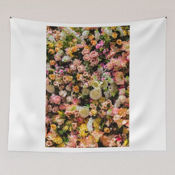 Item preview, Colorful Floral Wall With Roses and Mixed Spring Flowers for Wedding and Decoration Background designed and sold by Nmallia.