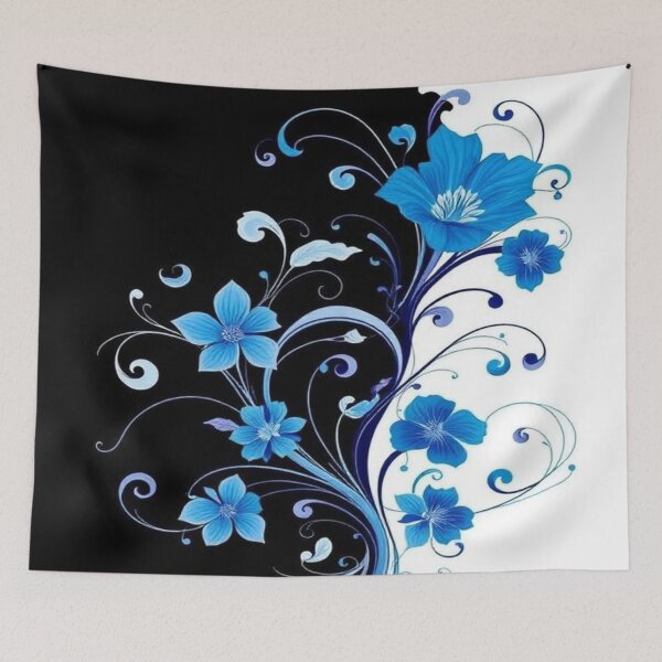 Item preview, Abstract Blue Floral  designed and sold by AllAroundArtist.