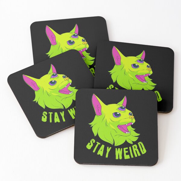 Item preview, Stay Weird — Neon Three Eyed Cat  designed and sold by R-A Designs.