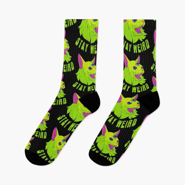 Item preview, Stay Weird — Neon Three Eyed Cat  designed and sold by R-A Designs.