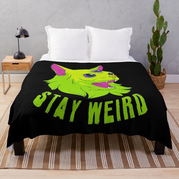 Item preview, Stay Weird — Neon Three Eyed Cat  designed and sold by R-A Designs.