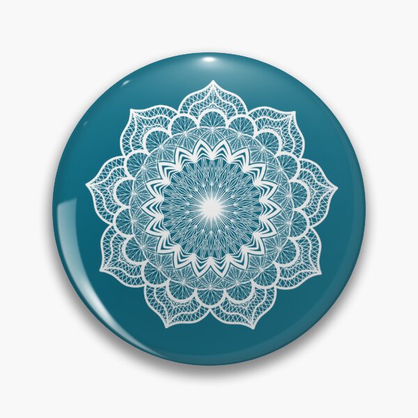 Item preview, White Mandala on blue designed and sold by CreaTwinkles.