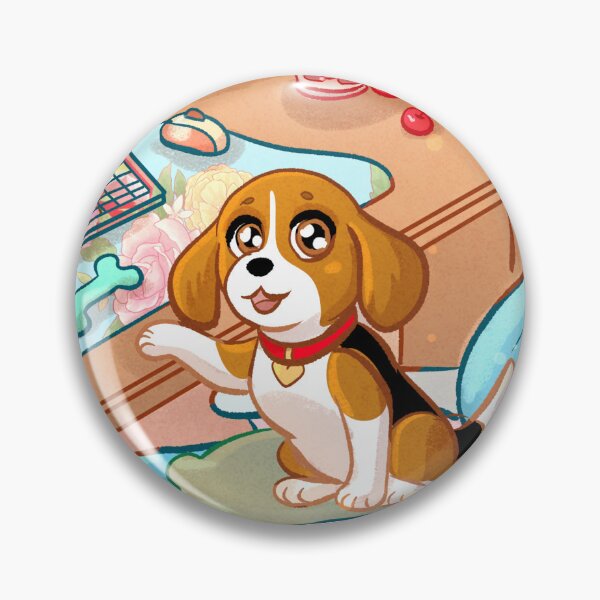Item preview, Cozy Game Room With Beagle Puppy and Red Roses designed and sold by TeamLouOfficial.