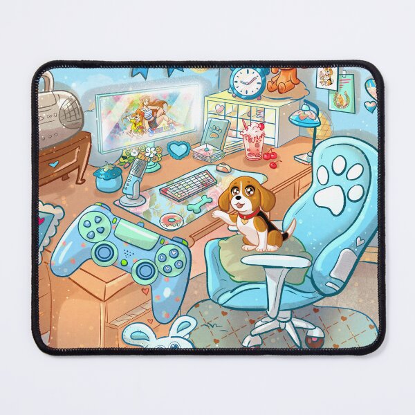 Item preview, Cozy Game Room With Beagle Puppy and Red Roses designed and sold by TeamLouOfficial.