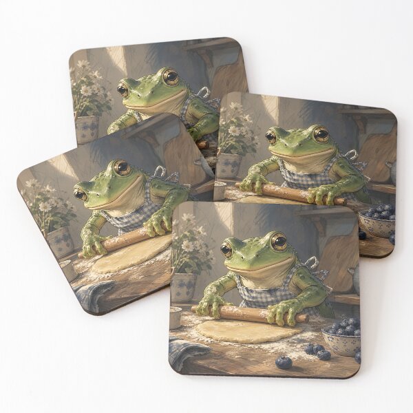 Item preview, Baking Day Puddles - Cute Cottagecore Frog designed and sold by bapupa.