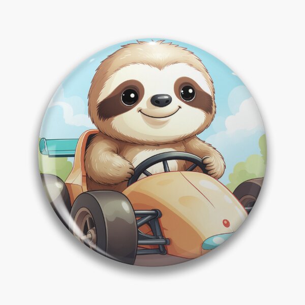 Item preview, Cute sloth in a race car pastel digital decoration designed and sold by BookOfRainbows.