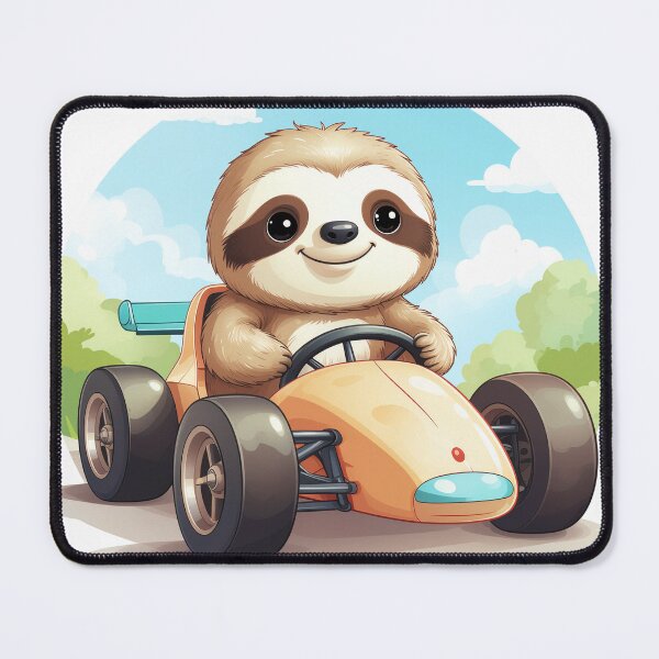 Item preview, Cute sloth in a race car pastel digital decoration designed and sold by BookOfRainbows.