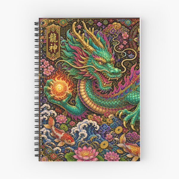 Item preview, Japanese Dragon with Torii and Mount Fuji - Vintage Ukiyo-e Art designed and sold by WabiSabiArts.