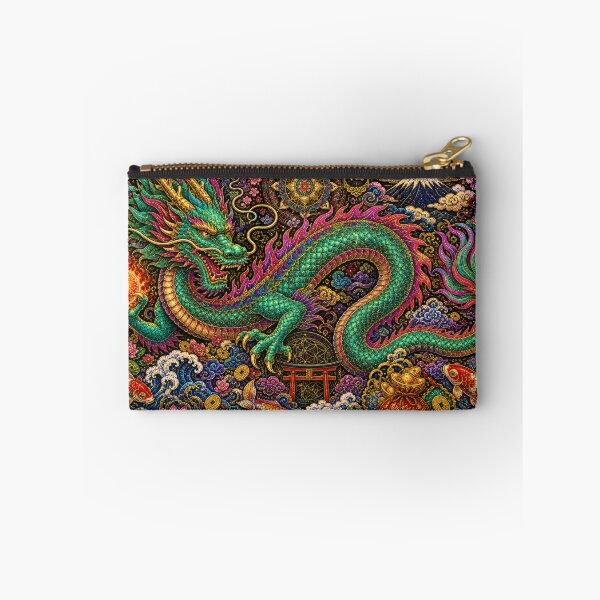 Item preview, Japanese Dragon with Torii and Mount Fuji - Vintage Ukiyo-e Art designed and sold by WabiSabiArts.