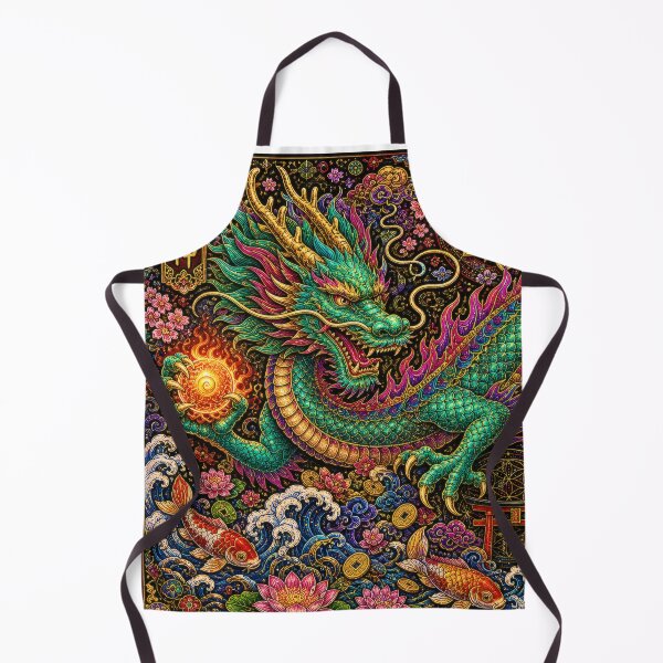 Item preview, Japanese Dragon with Torii and Mount Fuji - Vintage Ukiyo-e Art designed and sold by WabiSabiArts.