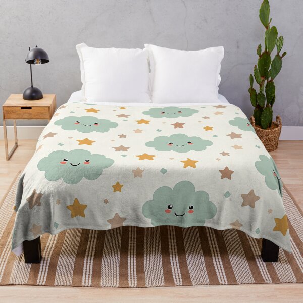 Item preview, Kawaii Mint Clouds & Stars Pastel Aesthetic designed and sold by mittie101.