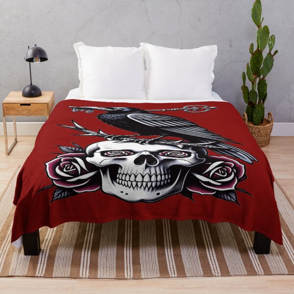Item preview, Mystic Raven & Skull with Roses designed and sold by TheInkRaven.