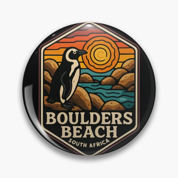 Item preview, Boulders Beach South Africa Penguin Retro Travel designed and sold by TomFrontierArt.