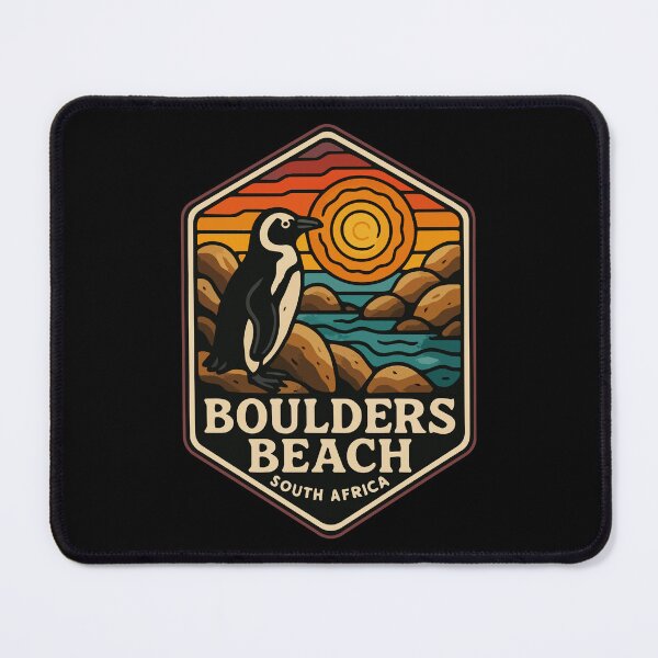 Item preview, Boulders Beach South Africa Penguin Retro Travel designed and sold by TomFrontierArt.
