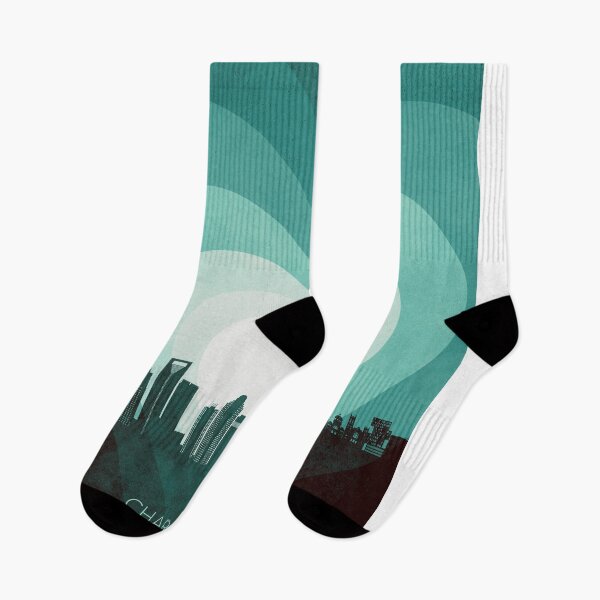 Item preview, Charlotte North Carolina Skyline Hearts Teal designed and sold by ArtPrints.