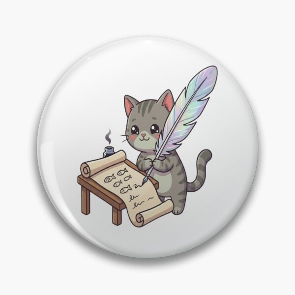 Artikelvorschau, Niedliche graue Katze schreibt Gedichte entworfen und verkauft von Ella_Sketch.