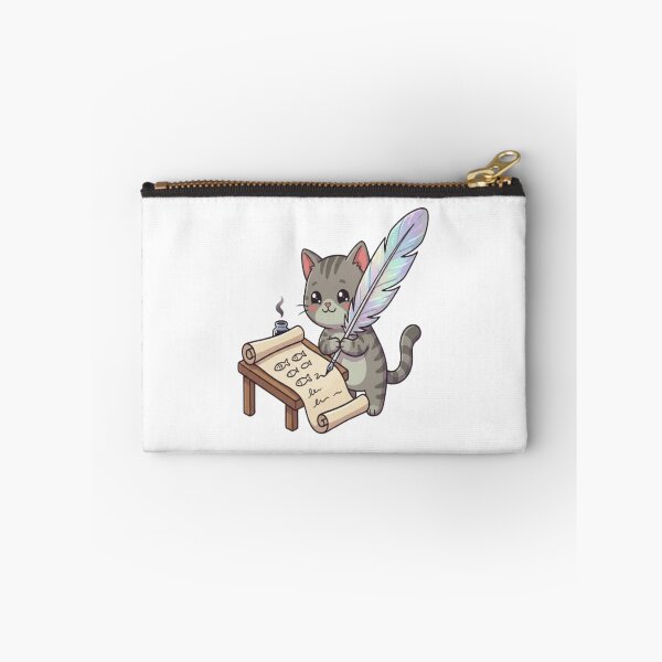 Item preview, Cute Grey Cat Writing Poet designed and sold by Ella_Sketch.