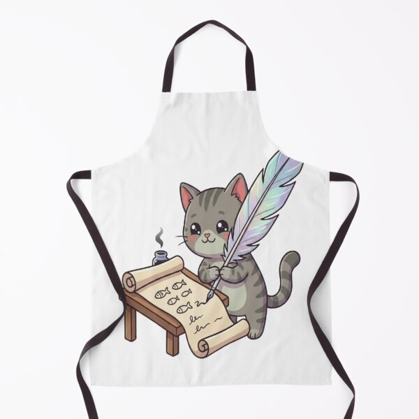 Item preview, Cute Grey Cat Writing Poet designed and sold by Ella_Sketch.