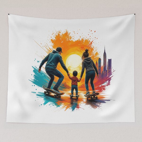 Item preview, Skateboard Friends Sunset Street Art designed and sold by InkNovaLab.