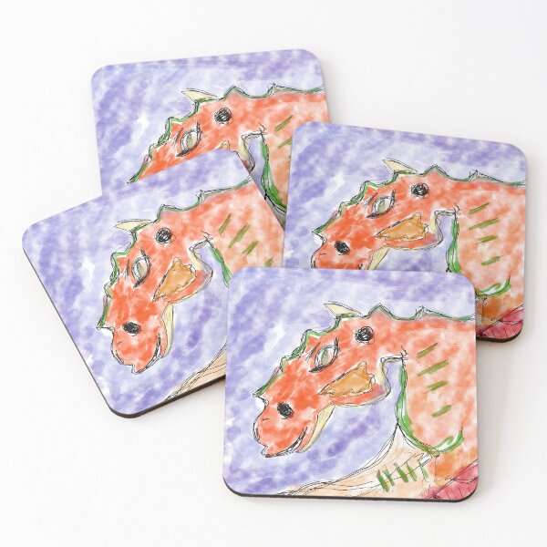 Item preview, Cute Orange Dragon Hand Drawn Fantasy Illustration designed and sold by Kapsula2023.