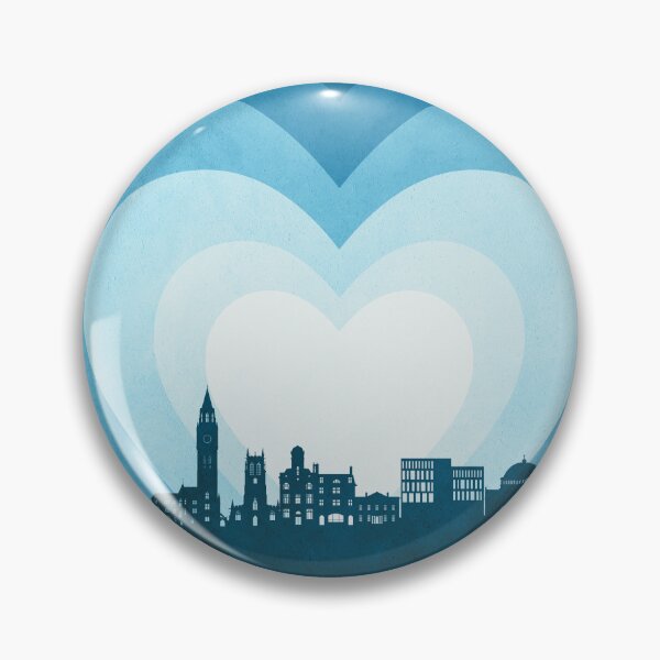 Item preview, Rochdale England Skyline Hearts Blue designed and sold by ArtPrints.