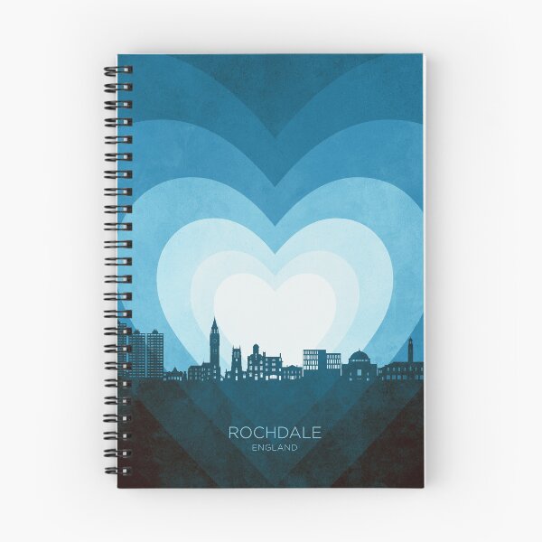 Item preview, Rochdale England Skyline Hearts Blue designed and sold by ArtPrints.