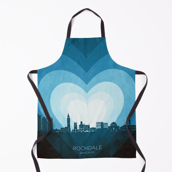 Item preview, Rochdale England Skyline Hearts Blue designed and sold by ArtPrints.
