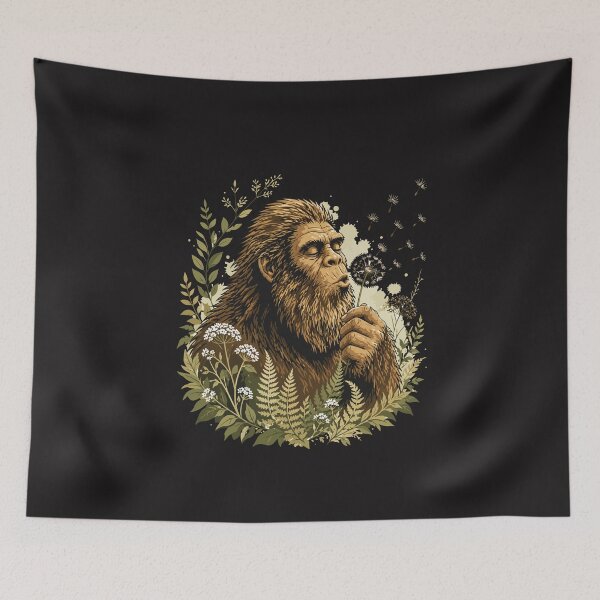 Item preview, Bigfoot Blowing Dandelion Vintage Sasquatch Wish Design designed and sold by kiralynstration.