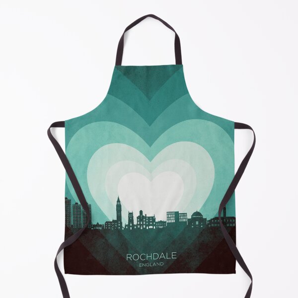 Item preview, Rochdale England Skyline Hearts Teal designed and sold by ArtPrints.