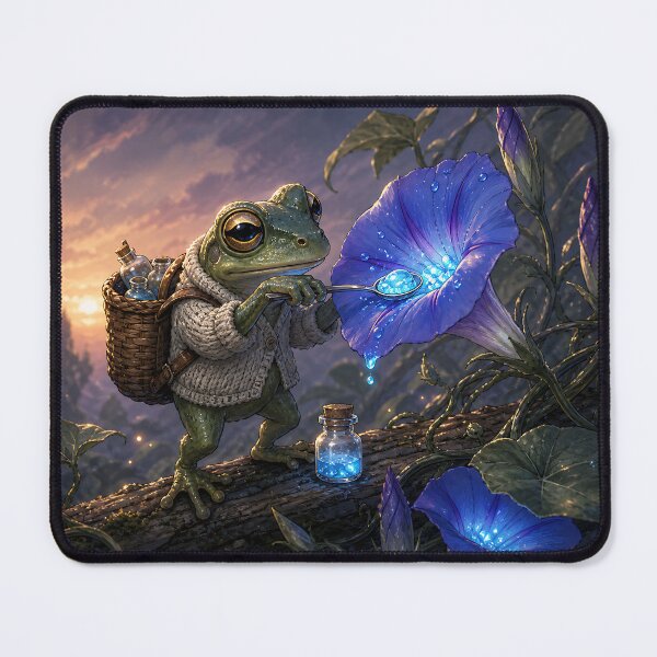 Item preview, Bioluminescent Foraging - Cute Cottagecore Frog designed and sold by bapupa.