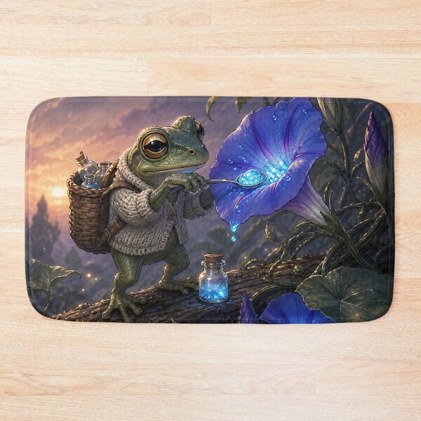 Item preview, Bioluminescent Foraging - Cute Cottagecore Frog designed and sold by bapupa.