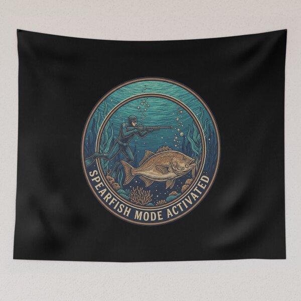 Item preview, Spearfish Mode Activated — Vintage Diver Badge T-Shirt designed and sold by ArthUpscale.