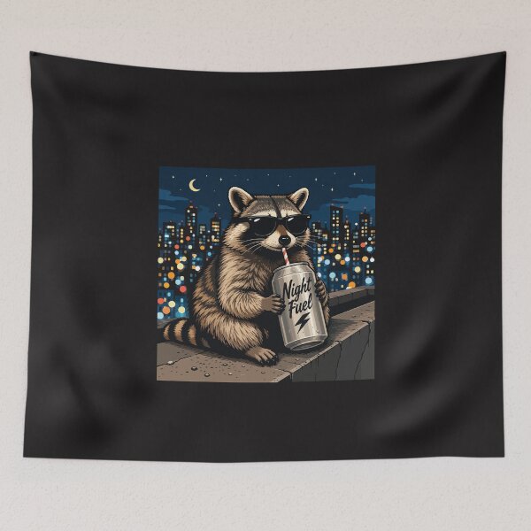 Item preview, Funny Raccoon Night Fuel Meme Cool Animal Night Owl Design designed and sold by kiralynstration.