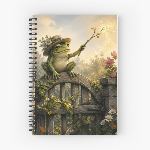 Item preview, Garden Gate Guardian - Cute Cottagecore Frog designed and sold by bapupa.