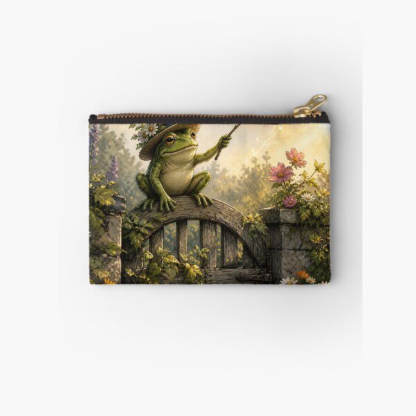 Item preview, Garden Gate Guardian - Cute Cottagecore Frog designed and sold by bapupa.
